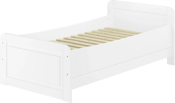 Erst-Holz Seniorenbett Modell 42 aus Kiefernholz in Weiß inklusive Rollrost B/T/H: 100 x 200 x 75 cm