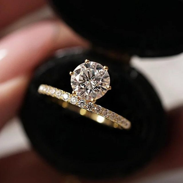 Huitan Ringe, Zirkonia, Gold, Kupfer, Damen - Bild 1