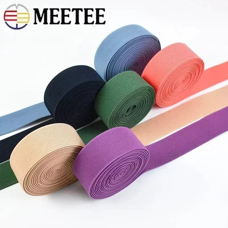 Meetee Elastisches Gummiband in Silber für Hosen, Taille und Kleidung, Breite: 10–50 mm, Länge: 3–5 m - Bild 5
