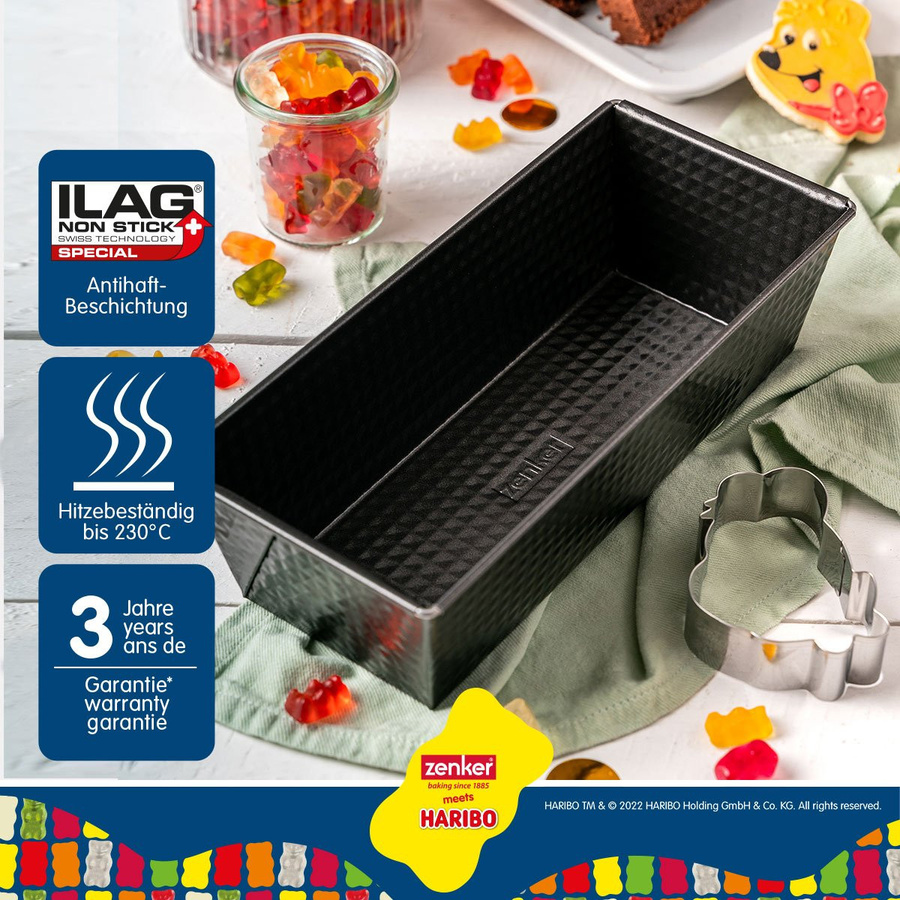 Zenker Kastenform mit Ausstecher HARIBO Goldbär, rechteckig, beschichtet, Schwarz, Breite: 25 cm - Bild 3