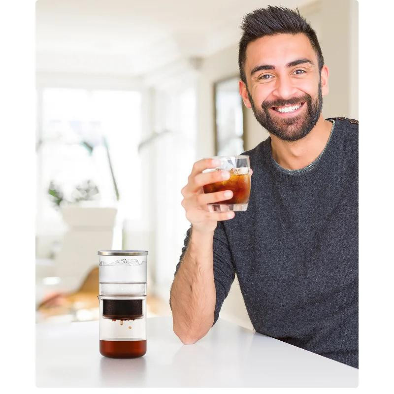 Kaltbrühkaffeekanne im skandinavischen Stil aus Glas mit Tropffilter für Kaltbrühkaffee - Bild 2