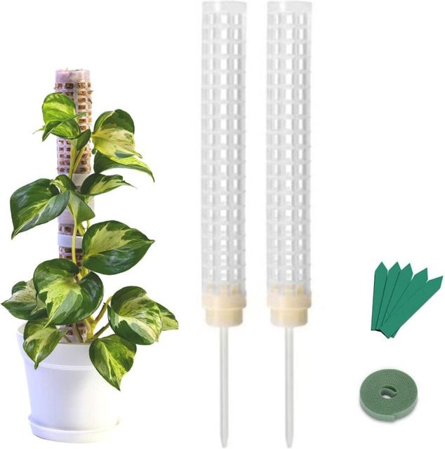 CosyHome Moosstab aus Kunststoff und Kokosmoos für Kletterpflanzen in Weiß, Höhe: 25 cm - Bild 1