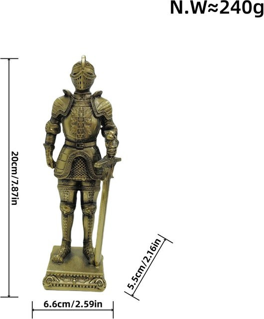 Yiran Furniture Schwarzer Ritter Ornament aus Harz in Silber für die Tischdekoration - Bild 1