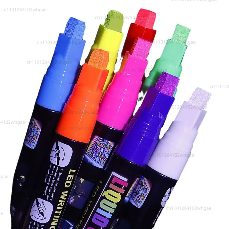 Fluoreszierender Tafelstift als flüssige Kreide in Mehrfarben, wasserlöschbar und staubfrei für Graffiti und Werbung - Bild 5