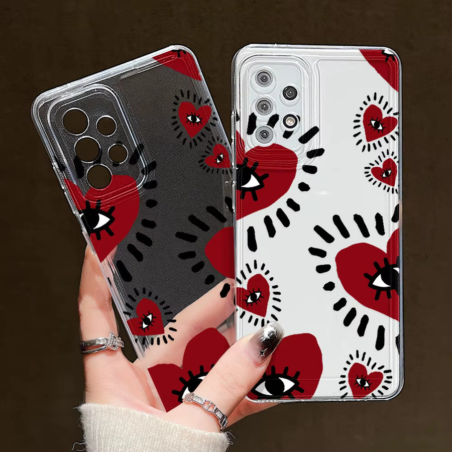 Samsung Handyhülle mit blauem Glücksauge Design aus TPU für verschiedene Modelle wie S24 Ultra, S23, S22, S21, S20, A55 5G, A54, A35, A34, A33, A15, A14 - Bild 2