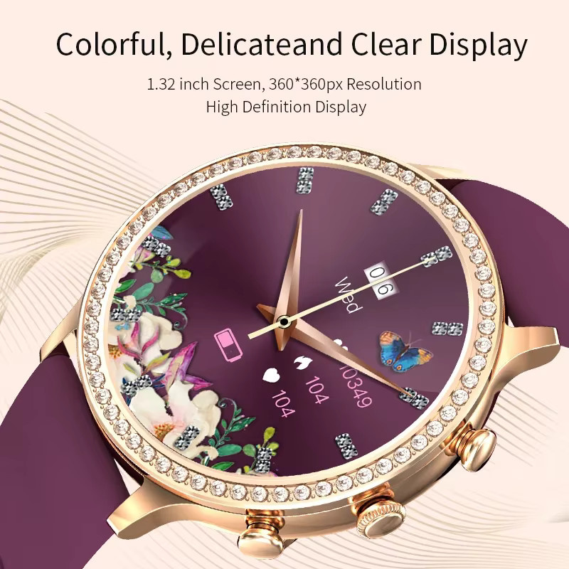 LIGE Smartwatch für Damen in Gold mit Bluetooth-Anruffunktion, Herzfrequenzmessung und wasserdichter Sport-Fitness-Funktion - Bild 6