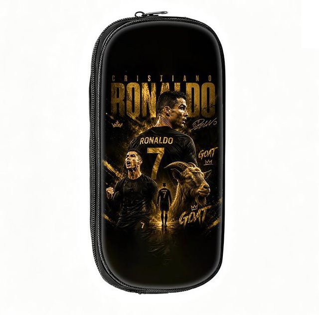 Fancy Style Studio Federmäppchen mit Ronaldo-Muster in Schwarz aus Nylon - Bild 1