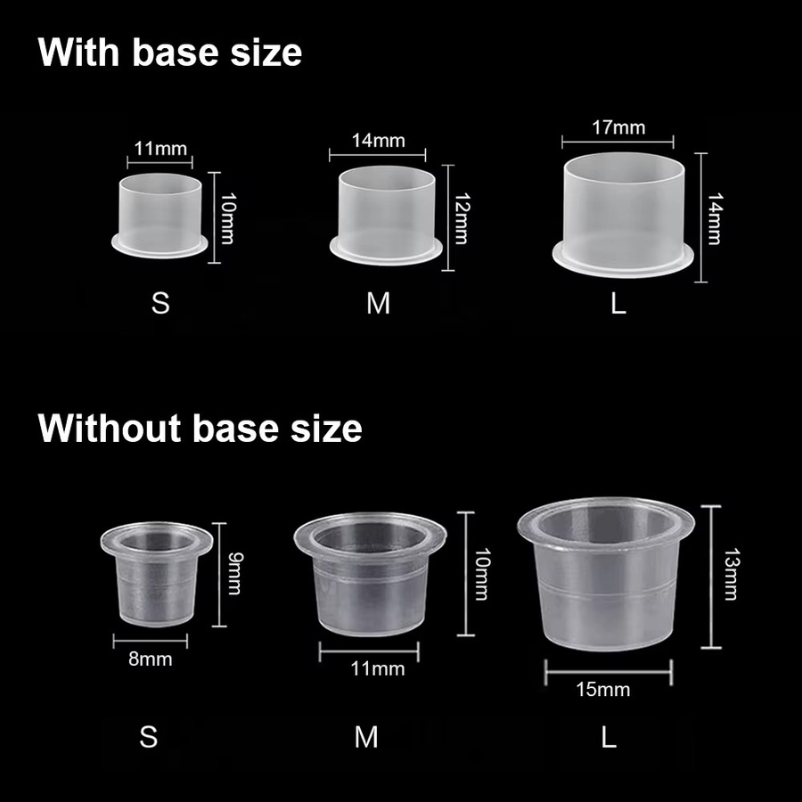 PEPAX Tattoo Ink Cups Caps, 100 Stück, Einweg Microblading Pigment Halter - Bild 2