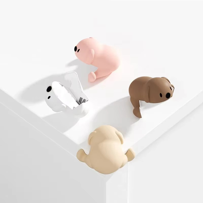 Baby Cartoon Sicherheits-Welpen Eckenschutz aus weichem Silikon in Beige, selbstklebend, Multipack - Bild 2