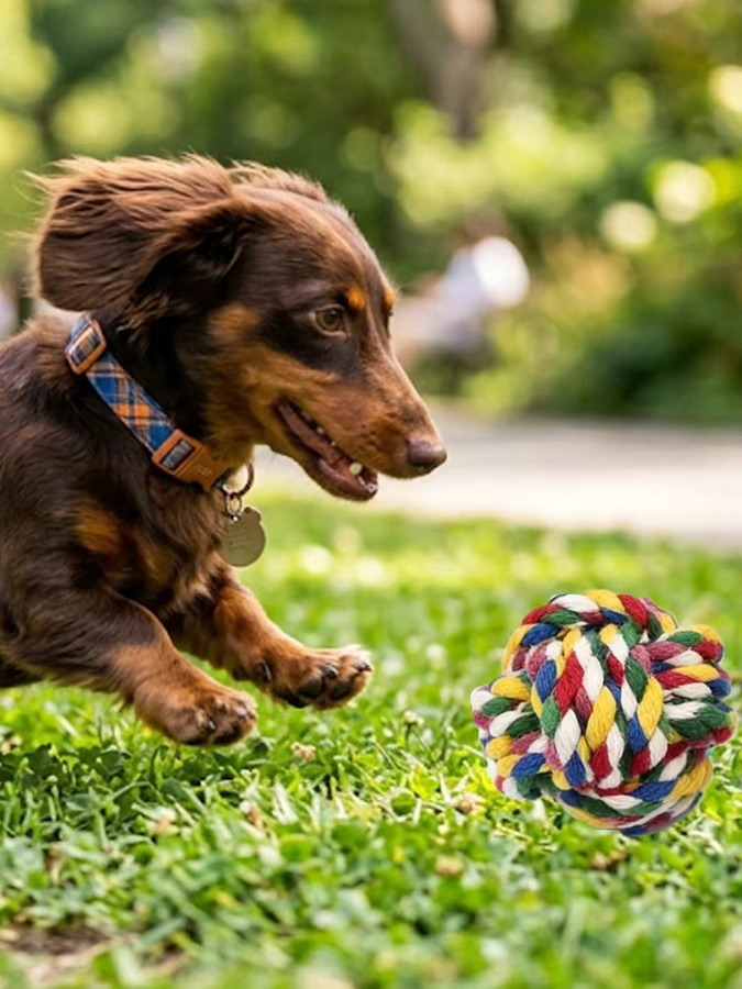 Holapet Hunde-Seilball-Spielzeuge, 3er-Pack, Bunte Geknotete Baumwollseil-Kauspielzeuge - Bild 5