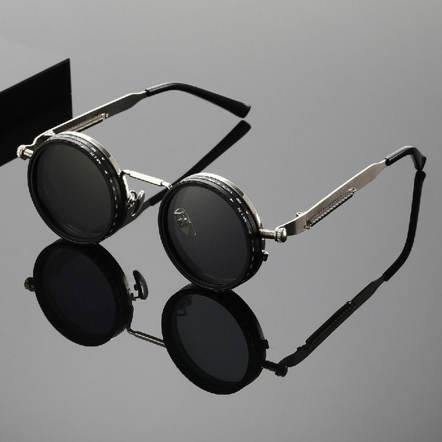 Punk ND9 Sonnenbrille, rund, Vollrand, silver, black - Bild 1