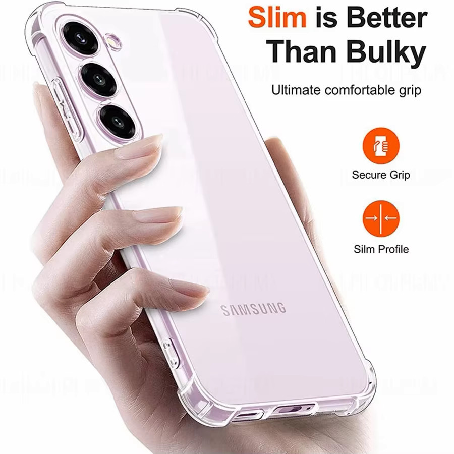 Stoßfeste Silikon-Handyhülle für Samsung Galaxy S25 S24 S23 S22 Plus S21 Ultra in Transparent - Bild 2