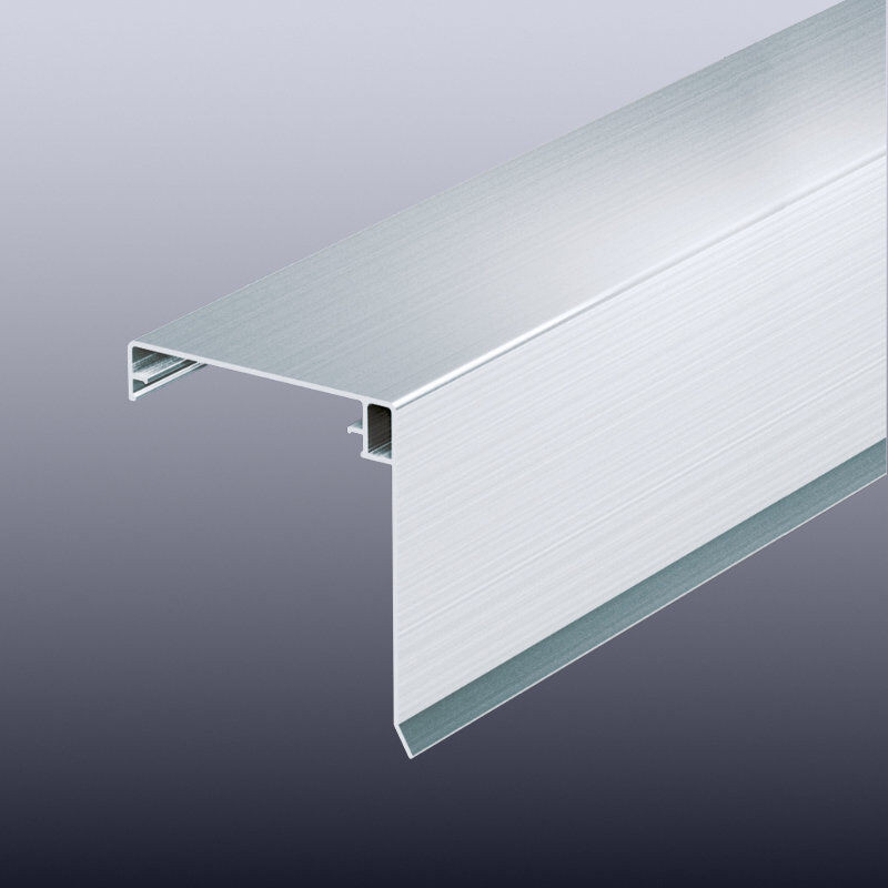 T&J Aluminium Klemmdeckel mit Wetterschenkel für 80 mm Randprofile, Farbe: Silber, Pressblank - Bild 1