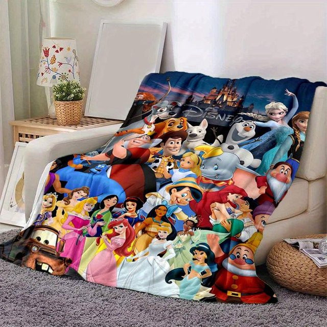 Disney Flanell-Decke mit Disney-Figuren für Wohnzimmer und Camping, Mehrfarbig, B: 150 cm, L: 200 cm - Bild 1