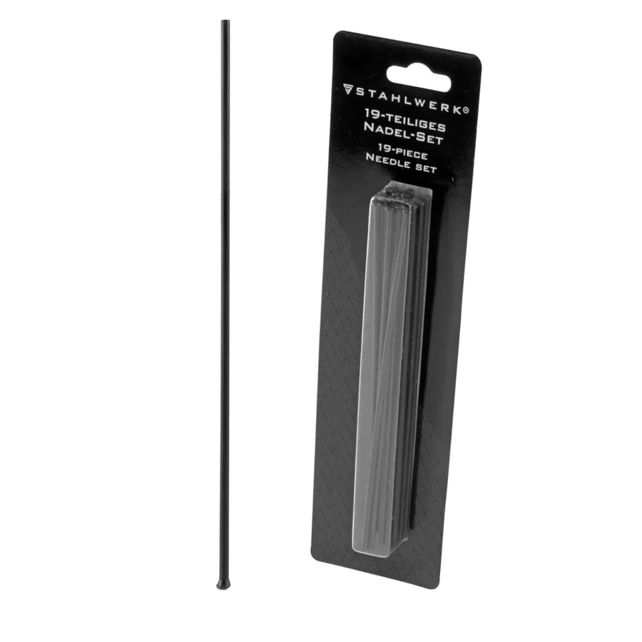 STAHLWERK Stahlnadel-Set für Nadelentroster, 19-teilig, Schwarz-Silber - Bild 2