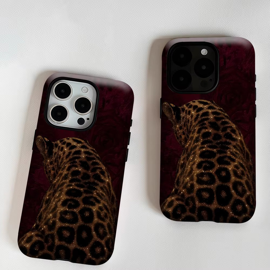 Potdemiel Magnetische Handyhülle mit Leoparden-Design in Gold für iPhone 18 17 16 15 14 13 Pro Max Plus Robuste Schutzhülle - Bild 6