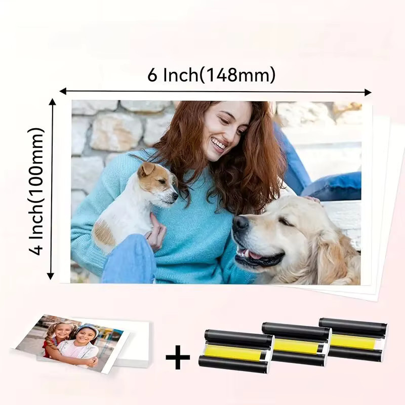 Fotopapier-Set mit 3-Farben-Tintenkassette kompatibel mit Canon Selphy CP1300 CP1500 CP1200 KP-108IN, 108 Blatt, Format: 10 x 15 cm - Bild 3