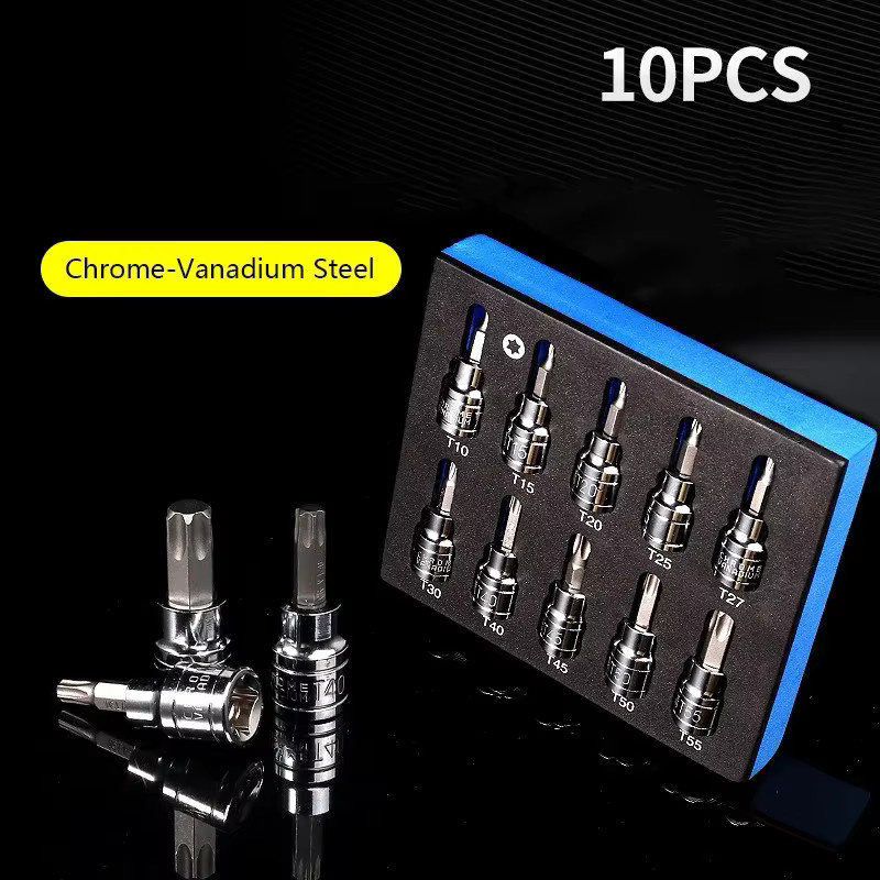 Skeyo Steckschlüssel Set mit 3/8 Zoll Antrieb, Metrisches Werkzeug-Kit mit Hex Bits und Schlagsteckschlüsseln in Silber - Bild 1