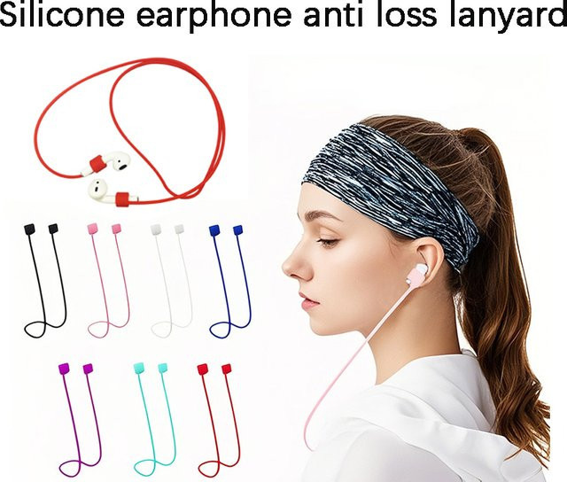 2 Stück Silikon-Anti-Verlust-Lanyard für AirPods und Bluetooth-Kopfhörer, Multicolor, Griffdurchmesser: 5,5–9,5 mm - Bild 1