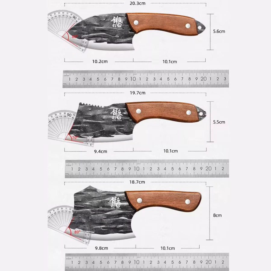 Seiko Mini-Kochmesser aus geschmiedetem Stahl mit Holzgriff für Fisch, Fleisch und Hausmannskost - Bild 5