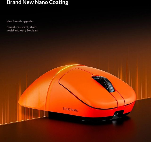 ATK Blazing Sky Z1 V2 Kabellose Gaming-Maus in Orange mit Dual 8K und niedriger Latenz - Bild 1