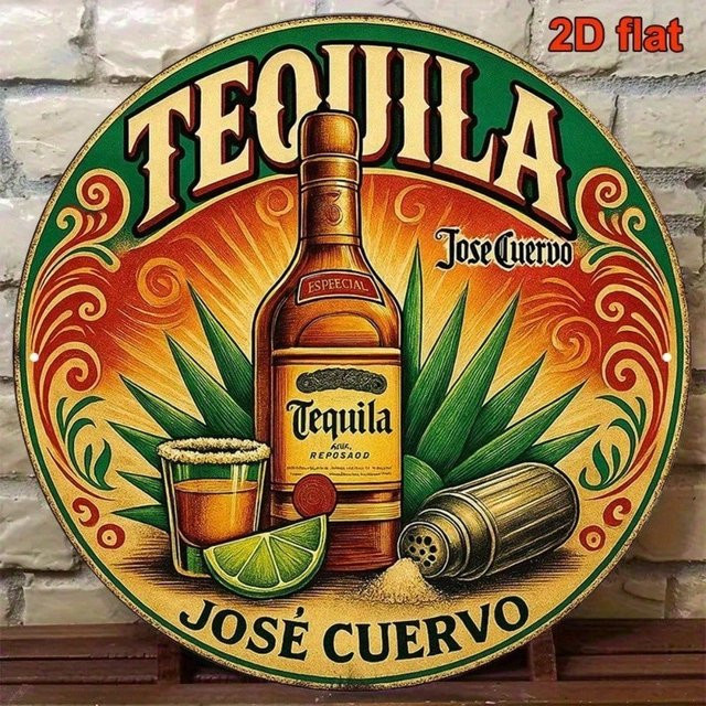 Jose Cuervo Vintage Metall-Blechschild rund, Durchmesser: 20,32 cm, Mehrfarbig - Bild 1