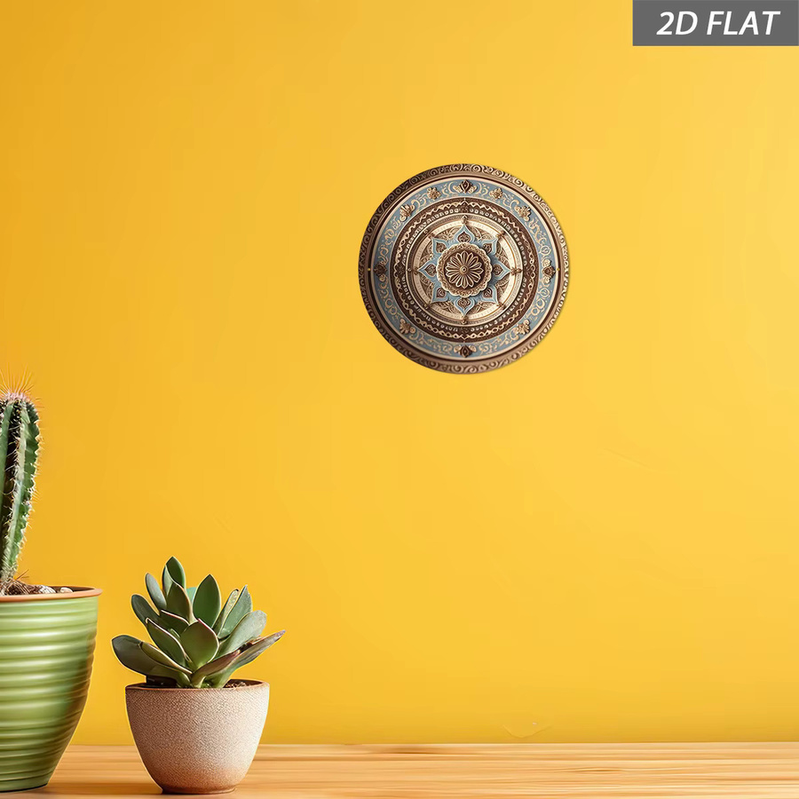 CIFBUY Avana Wanddekoration Mandala aus Metall in Türkis und Gold, runde Boho-Wandgestaltung, Durchmesser: 20,3 cm - Bild 3