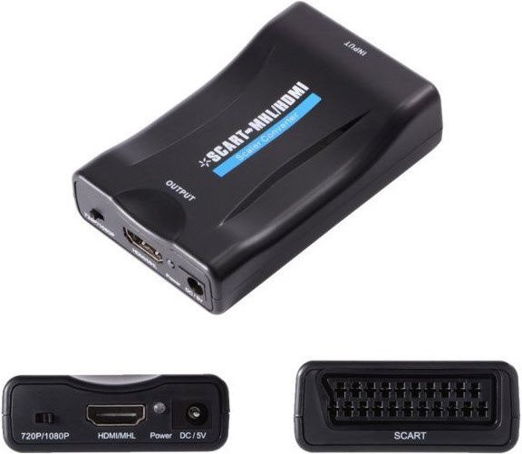 Hapena Scart zu HDMI Konverter in Schwarz - Bild 1
