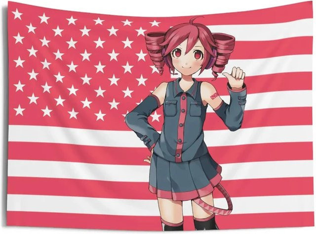 VIKAMA Wandteppich Amerikanische Flagge mit Sternen und Streifen, Mehrfarbig, Rechteckig - Bild 1