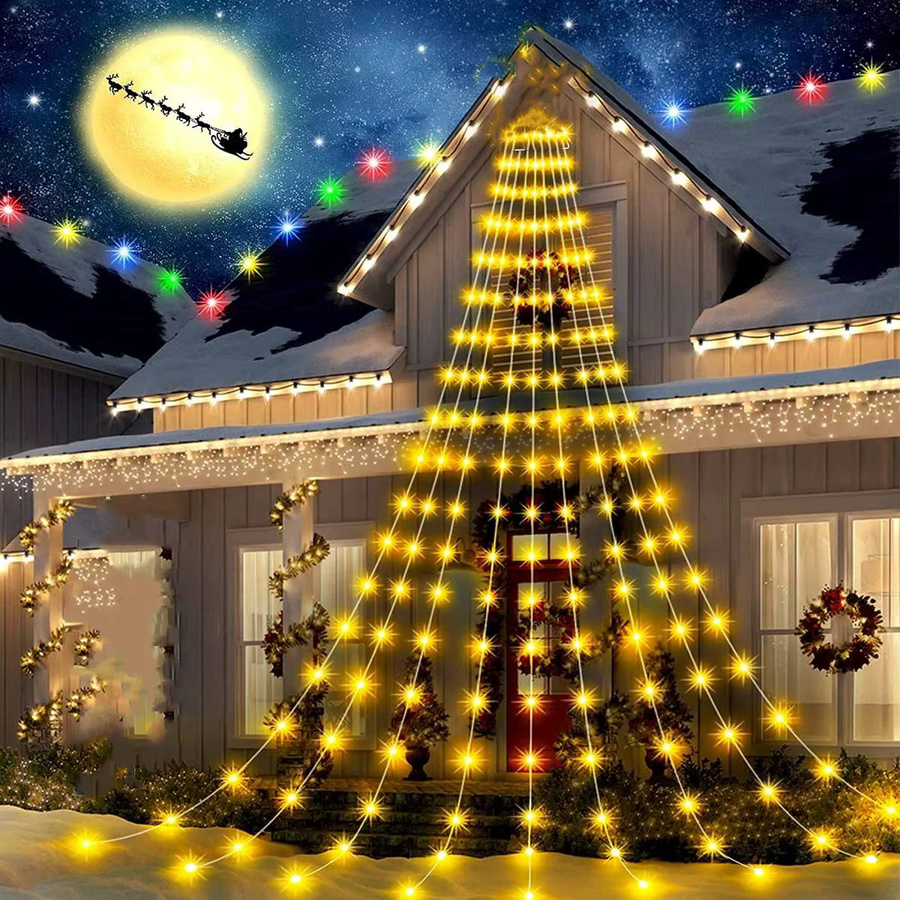 Peach Forest Solar LED Lichterkette Warmweiß mit 180 LEDs für Garten, Fenster und Party, Länge: 2 m - Bild 6