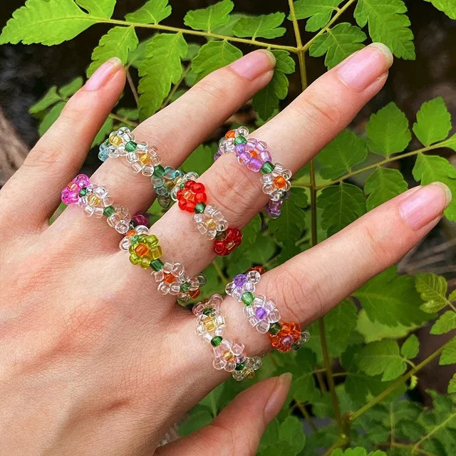 MOONBIFFY Ring, Kristall, Perle, Bunt, Damen - Bild 1