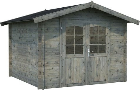Blockbohlenhaus Lotta von PALMAKO in Grau, B/H/T: 340 x 234 x 276 cm - Bild 1