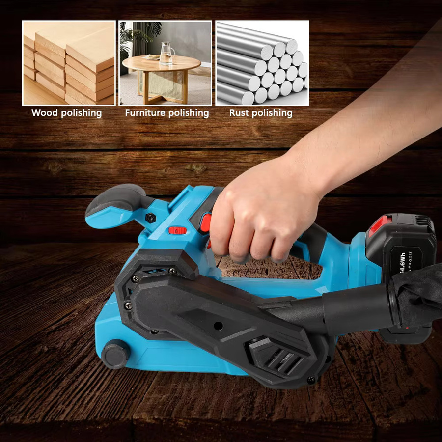 Makita 18V Akku-Bandschleifer mit 6 Geschwindigkeitsstufen und Gummi-Antivibrationsgriff in Blau, passend für Makita LXT 18V B-Serie Akkus - Bild 6