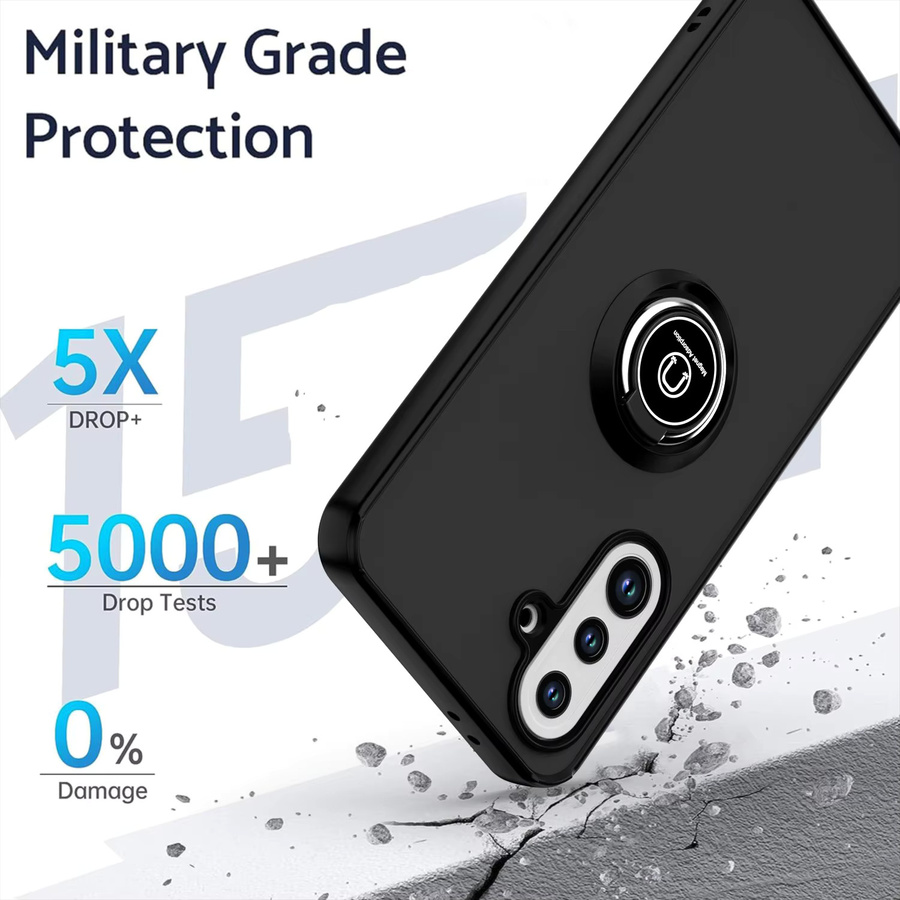 Stoßfeste Magnetische Ring Ständer Handyhülle TEXT ME für Samsung Galaxy A16 A20 A21 A22 A36 A51 S10 S21 S22 Plus in Schwarz - Bild 2