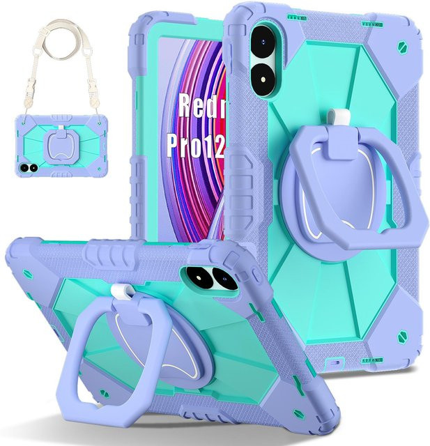 Kinderhülle für Xiaomi POCO Pad, Redmi Pad 2, SE 8.7 und Mi Pad 7 Pro in Multicolour mit Tragegriff und Schultergurt - Bild 1