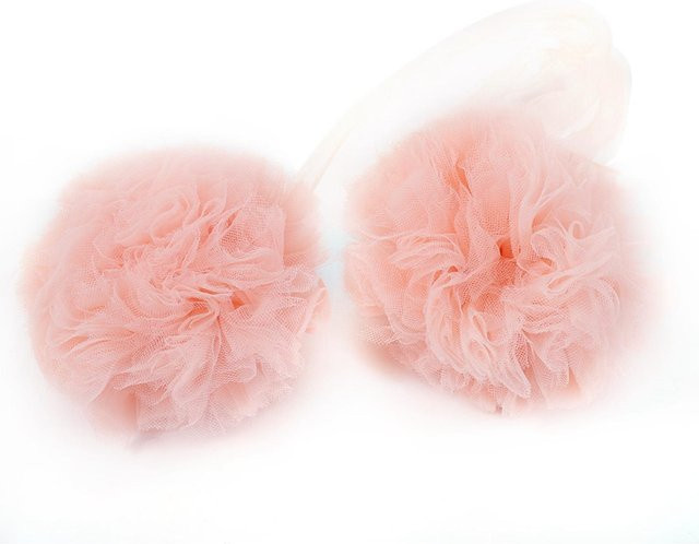 TOMTOP JMS Moskitonetz für Babybetten als hängender Wandanhänger mit Blumenkugel aus Mesh-Gaze in Rosa, Grau und Weiß - Bild 1