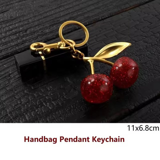 Yogodlns Anhänger Schlüsselanhänger, Roter Kirsch, Gold, Damen - Bild 1
