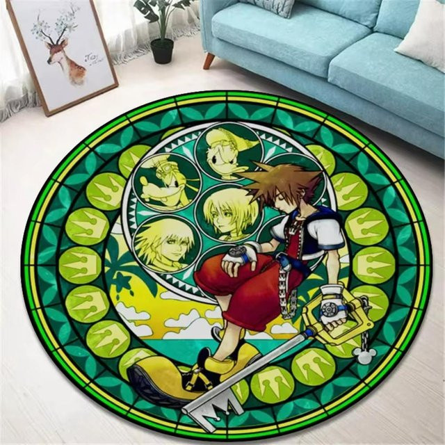 Runder Teppich Karpetti K-Kingdom Hearts in Multicolour, weiche Bodenmatte für Wohnzimmer und Spielzimmer, Durchmesser: 80 cm - Bild 1