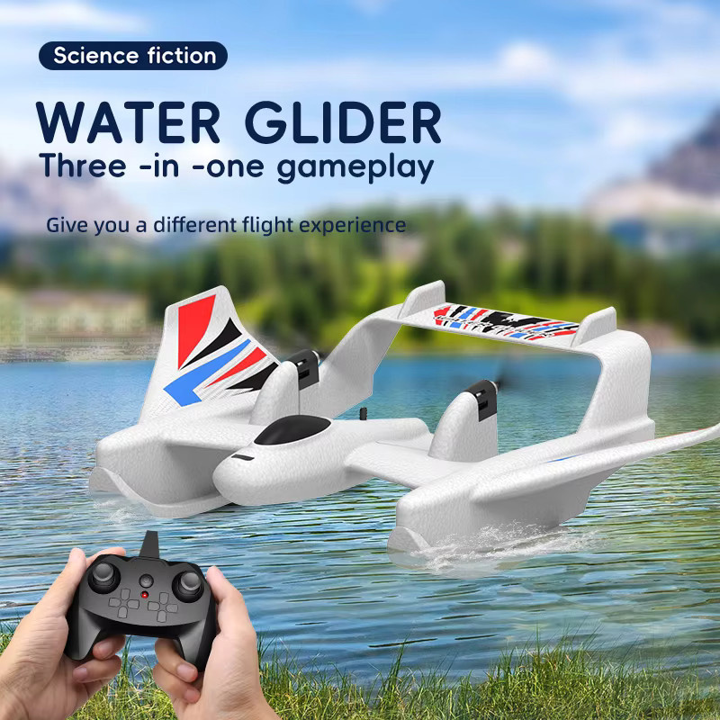 JIKEFUN RC-Flugzeugboot Amphibisch EPP-Schaum ab 14 Jahren Weiss - Bild 2