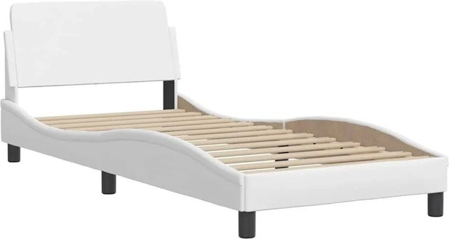 vidaXL Bettgestell Dover in Weiß aus Kunstleder mit modernem Design B/T/H: 90 x 190 cm - Bild 1