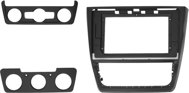 Igeteck Auto Navigationspaneel Rahmen und Armaturenbrett Zierleisten-Kit aus ABS in Schwarz - Bild 1