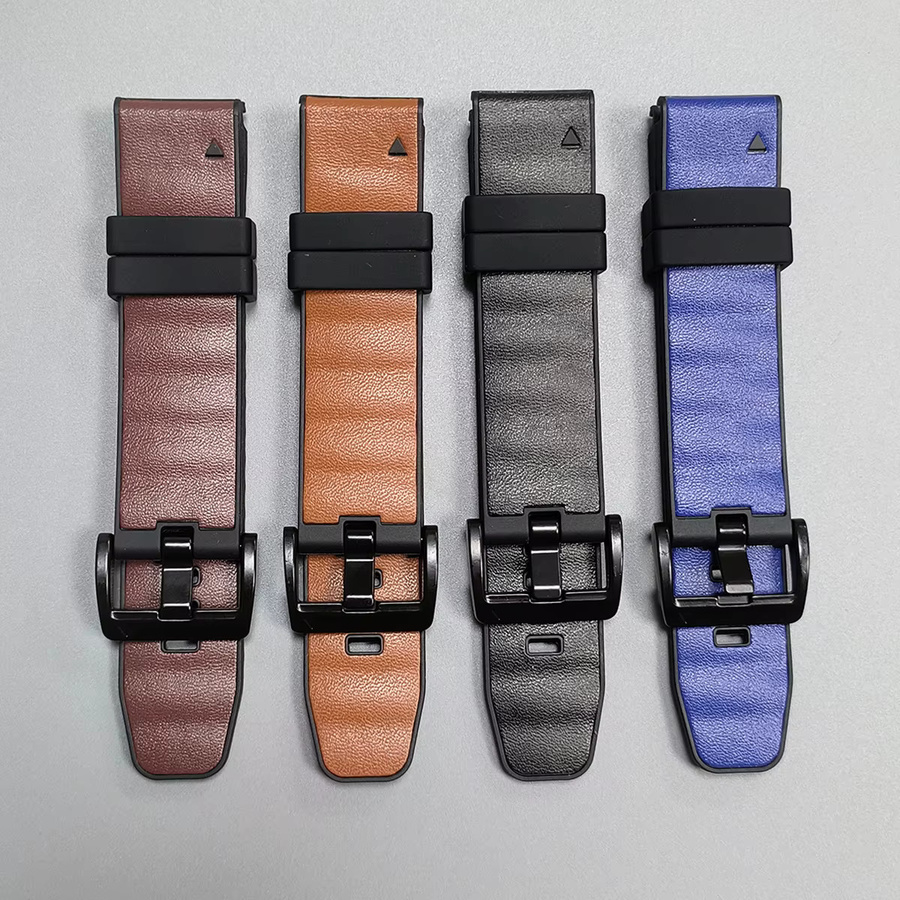Uhrenarmband Silikon + Leder, 22 26 mm, Unisex - Bild 1