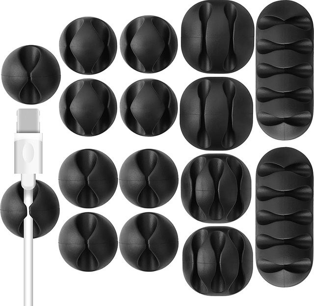Flexibler Silikon Kabel Organizer für USB-C Kabel und Zubehör als praktischer Kabel Management Clip für Maus, Tastatur und Kopfhörer - Bild 1