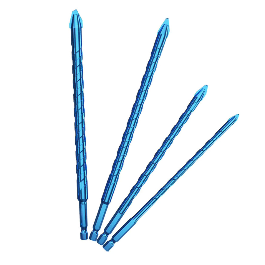Vibratite 4er Set Exzentrische Präzisions Bohrer mit 1/4 Zoll Sechskant Schaft für Glas, Fliesen und Keramik, Blau, Durchmesser: 6 mm bis 12 mm - Bild 4
