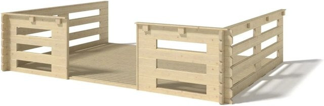 Altanka Veranda aus Fichtenholz für dein Gartenhaus in Braun, B/T/H: 400 x 300 x 96 cm - Bild 1