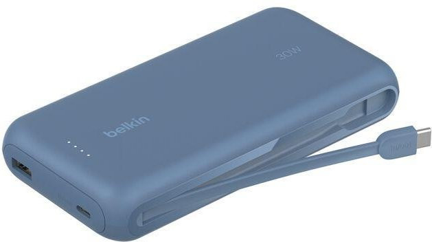 Belkin BoostCharge Powerbank 20K mit integriertem USB-C Kabel, Blau, 20000 mAh - Bild 1