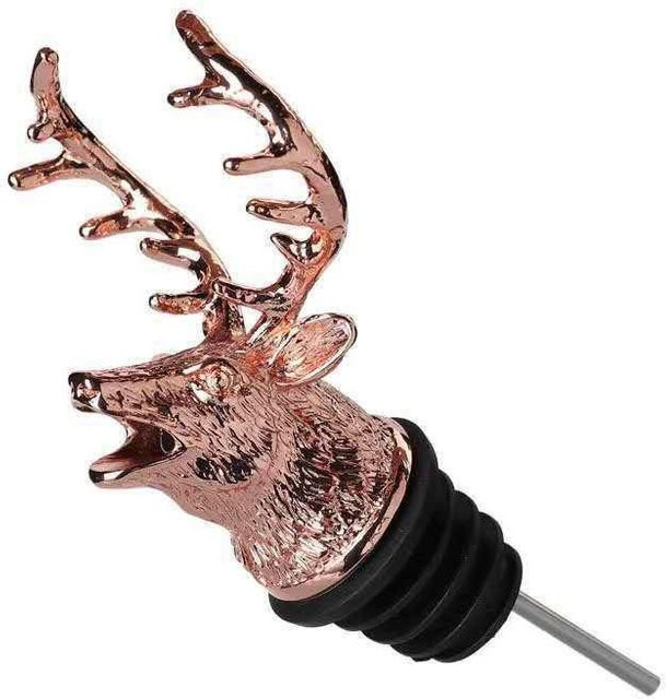 YuTao Light Weinausgießer mit Hirschkopf aus Zinklegierung in Rose Gold - Bild 1