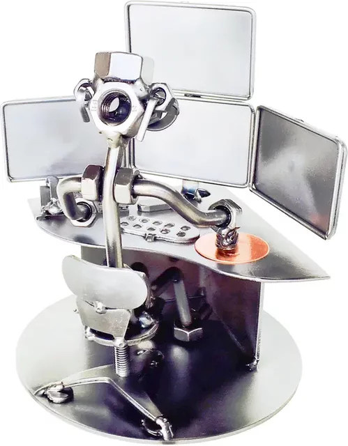 Schraubenmännchen Börsen-Makler von Hinz & Kunst aus Metall in Silber - Bild 1