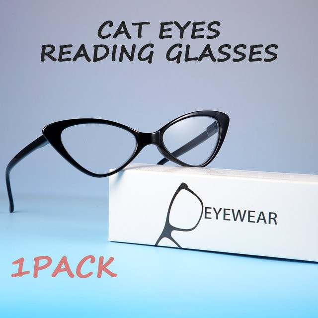 VOPHA Lesebrille Cat Eye, Vollrand, Kunststoff, Unisex, transparent, black - Bild 1