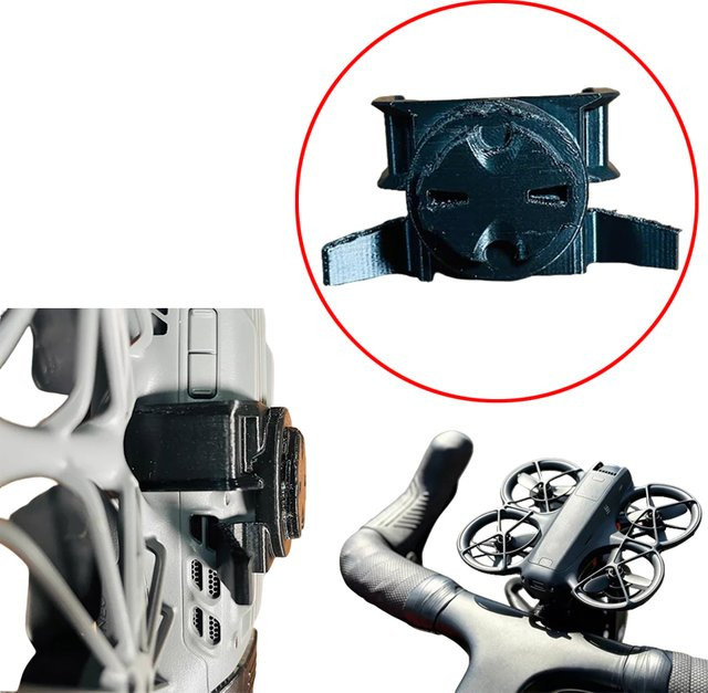 DJI Neo2 RC Drohne Fahrrad- und Motorrad-Halterungsadapter mit Schnellverschluss-Schnalle in Schwarz, kompatibel mit Garmin und Wahoo Computer-Befestigungsbasis - Bild 1